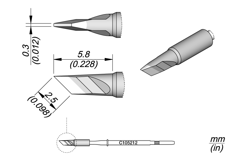 C105212 - Knife Cartridge 2.5 x 0.3